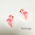 フラミンゴなビーズピアス