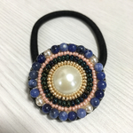 ビーズ刺繍ヘアゴム／ラピスラズリ