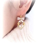 3colorリース風リボンピアス／イヤリング