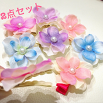 《送料込》シルクフラワー　ベビー　ヘアクリップ　2点セット