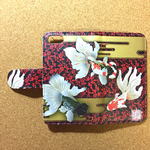 和柄 美しい 金魚 黒/紅 スマホカバー 全機種対応 スマホケース 手帳型ケース