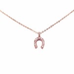 シルバー925製ピンクゴールドカラーホースシューネックレス