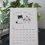 猫　イラストカレンダー