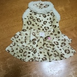 ヒョウ柄の二段スカートワンピース