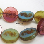 sea horse 23mm  テーブルカット チェコビーズ 1個