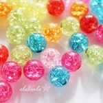 50個　スプリングミックス　アクリル　クラックビーズ　クラック