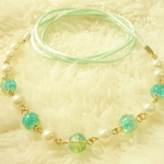 earth　leaf　パールコードネックレス