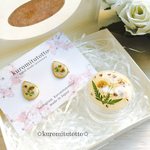 [送料無料]クリスマスギフトbox  ボタニカルイヤリング&ミニピルケースセット