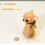羊毛フェルト　犬　チワワの赤ちゃん　レッド　Ａ