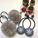 ヘアゴムセット(子供用) ーポンポン&クルミボタンー