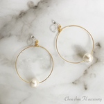 pearl big hoop earring