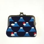 koshunさんご注文品 がま口カードケース 富士山　紺   ⓷