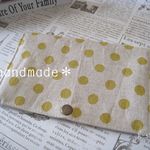 【mew...様オーダー作品】手書き風ﾄﾞｯﾄが可愛い♡黄色マスクケース♪