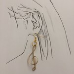 真鍮音符ピアス