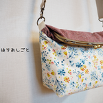 冬のお散歩　ビエラ×ウールがまぐち2wayショルダーバッグ