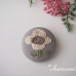 北欧風お花刺繍ブローチ