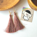 タッセルピアス - grape -