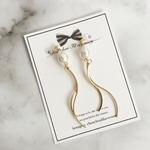 drop pearl swing wave earring