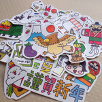 お正月フレークシール(2017年・酉)