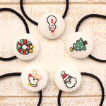 クリスマス♡刺繍ヘアゴム