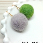 大人色羊毛フェルトピアス　No.10
