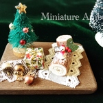 ミニチュア　クリスマスケーキ　ブッシュドノエル　スノーマン