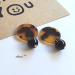 まる✾べっ甲×ブラックオニキス ピアス/イヤリング