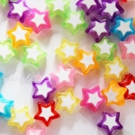 約80個☆お子様ヘアゴムにも！お星様みっけ♪　カラフル　アクリル　ビーズ　星　スター