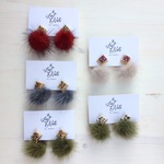 レオパード柄タイルピアス/イヤリング