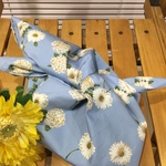 【再】結びやすい❤️お弁当あずま袋小さめ(ターコイズフラワー)