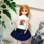 うさぎのプリントコーデ 22㎝ドール服
