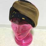 花柄レースデザイン切替ヘアターバン
