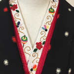 正絹   お正月刺繍半襟☆帯留めセット