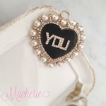 【SALE】パールハート型チャームYOU