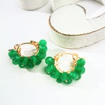 14kgf*green agate wrapped hoop pierce/earring 氷 ゆらゆら　パステルカラー
