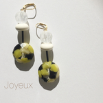 モザイク×ケシ  異素材ミックス大ぶりピアス イヤリング