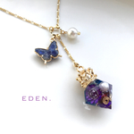 お花ダイヤのネックレス/purple.