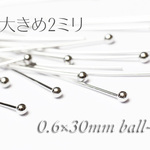 【5g】頭2ミリの先丸ピン0.6×30mm《銀色》