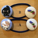 じゃらして猫ちゃん【刺繍 ヘアゴム にこいち】