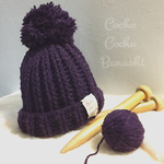 キッズニット帽【ツイードパープル】
