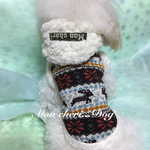 ノルディック柄ニット 犬服  フルオーダー