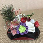 袋帯でお正月飾り