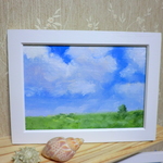油絵　『青空』　額付き