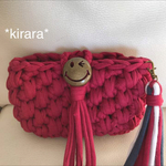 *kirara*180ダークレッド トリコロール ニコちゃん ポーチ  ケース