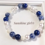 再販10❣【人気 新作価格♡】海 Blue or White ラピスラズリ/パールのブレスレット/青 紺 蒼 夏 マリン 波 サーファー♡天然石 ゴールド華奢ミサンガ ユニセックス アロハ