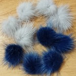 新①/ライトグレー＆ネイビーのミンクファー10個です♪/ミンク/資材/材料/ネイル/ネイルチップ/アート等/アクセサリー等