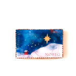 ＊送料無料＊クリスマス切手ブローチ（ノルウェー・夜空の星）