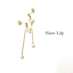 淡水パールのナチュラルピアス<No.2>