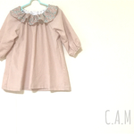 襟元⑅Celandine⑅セランダイン*コーデュロイのフリルスモックワンピース⋆90