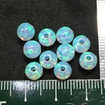 人工オパール　GREEN Fire ホワイト　６ミリ丸玉